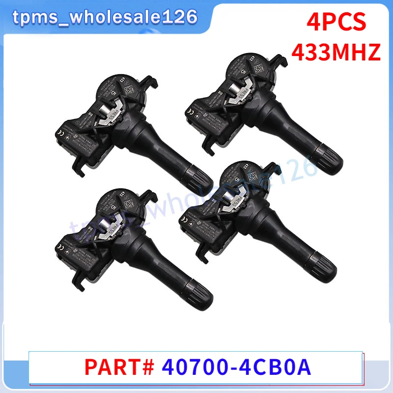 

4PCS TPMS Car TirePressure Monitor Sensor 40700-4CB0A For 2016-2020 Nissan Qashqai II X-Trail 2017-2019 Renault Kangoo ZE Megane