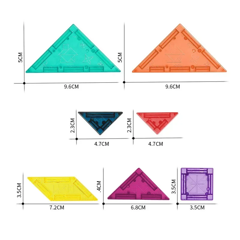 Montessori Magnetic Colorful 3D Tangram Jigsaw Toy Kid Logical Thinking Training Drawing Board Games Education Toys For Children 4
