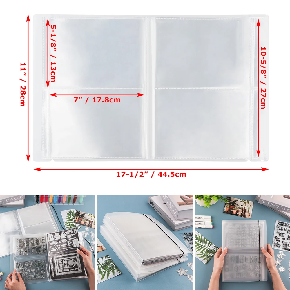 

8.1x11inch Large Storage Album Stamp Cutting Dies Storage Book Organizer Folder for Sticker Postcard Collection Booklet 2024 New