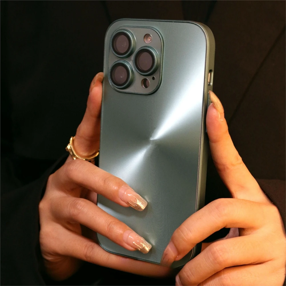 Luxury Bling Aurora Pattern Shockproof Phone Case with Soft Bumper and Matte Finish