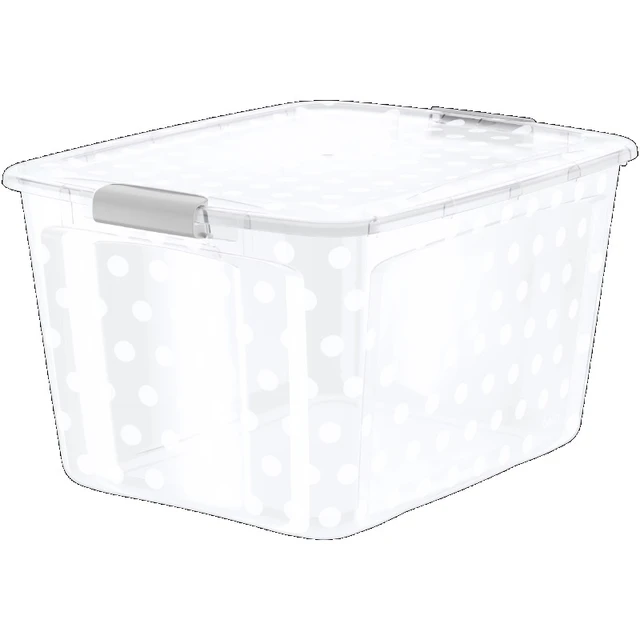 66 Qt. Storage Box Plastic Container Clear Organizer w/ Lid Bin Latch , Set  of 6