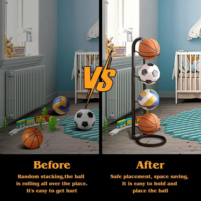 Indoor Children Basketball Storage Rack Put Ball Football Storage Basket Placed Rack Kindergarten Volleyball Stand Holder Space 5