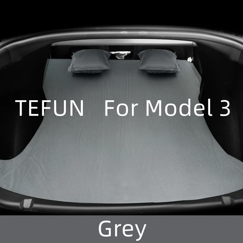 Inflatable Camping Mattress For Tesla Model 3 Model Y-Inflatable Air Mattress Outdoor Camping Inflatable Special Suede Fabric Car Travel Bed Inflatable Air Bed Car Sleeping Mattress Camping Mattress Inflatable Camping Mattress
