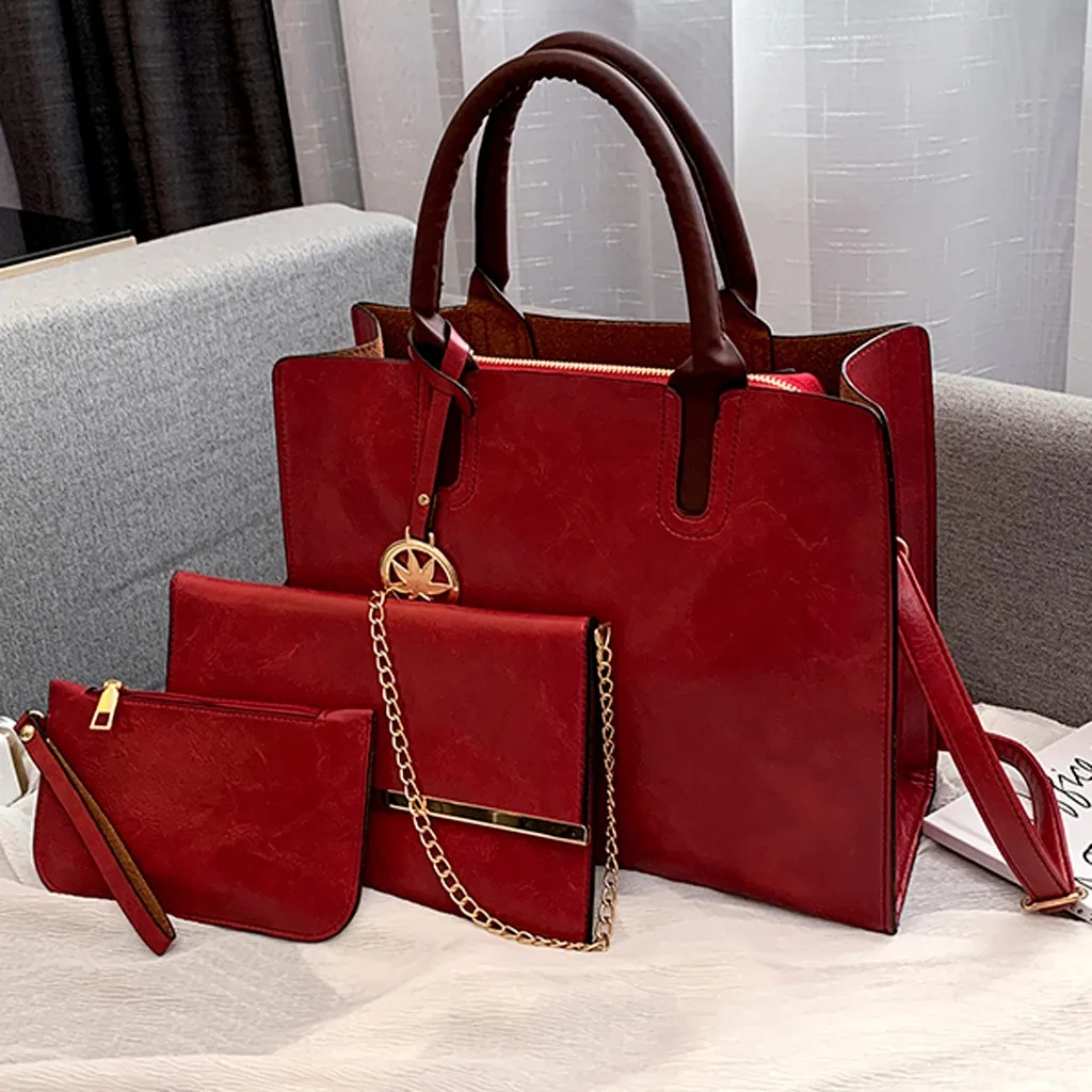 

Luxury Three-Piece Bag Women 3pcs/Set Leisure Leather Fashion Handbag