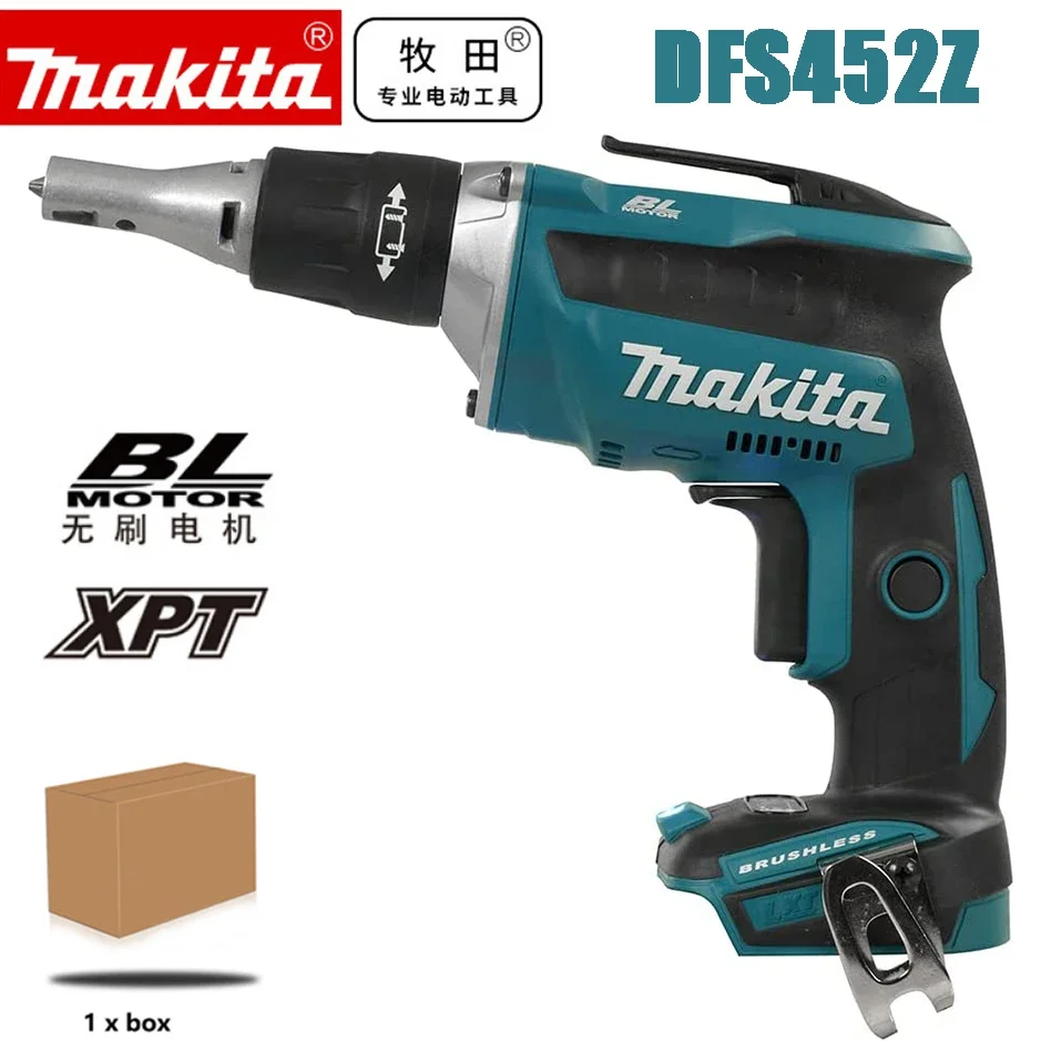 Makita DFS452Z 18V Li-Ion Brushless Cordless Drywall Screwdriver Rechargeable Electric Driver 4000RPM Speed DFS452 Tool only