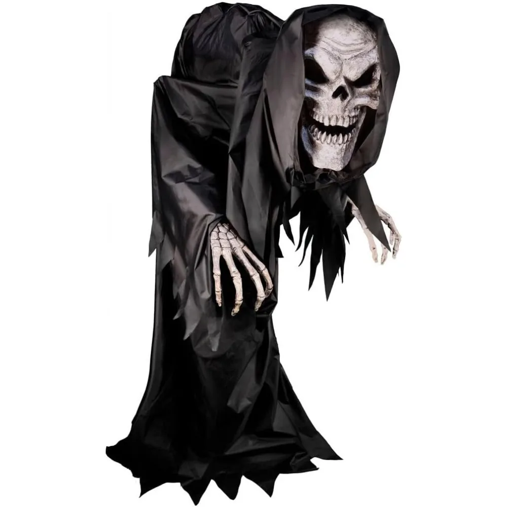 Halloween Haunted Hill Farm Soul Sucker Demon Reaper with Child By Tekky, Motion-Activated Talking,Halloween Decorations