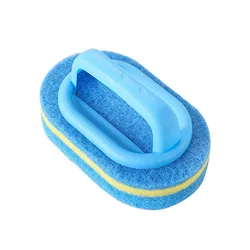 Heavy - Duty Cleaning Brush with Handle - Thick Sponge for Kitchen and Bathroom Stain Removal (1Pcs)