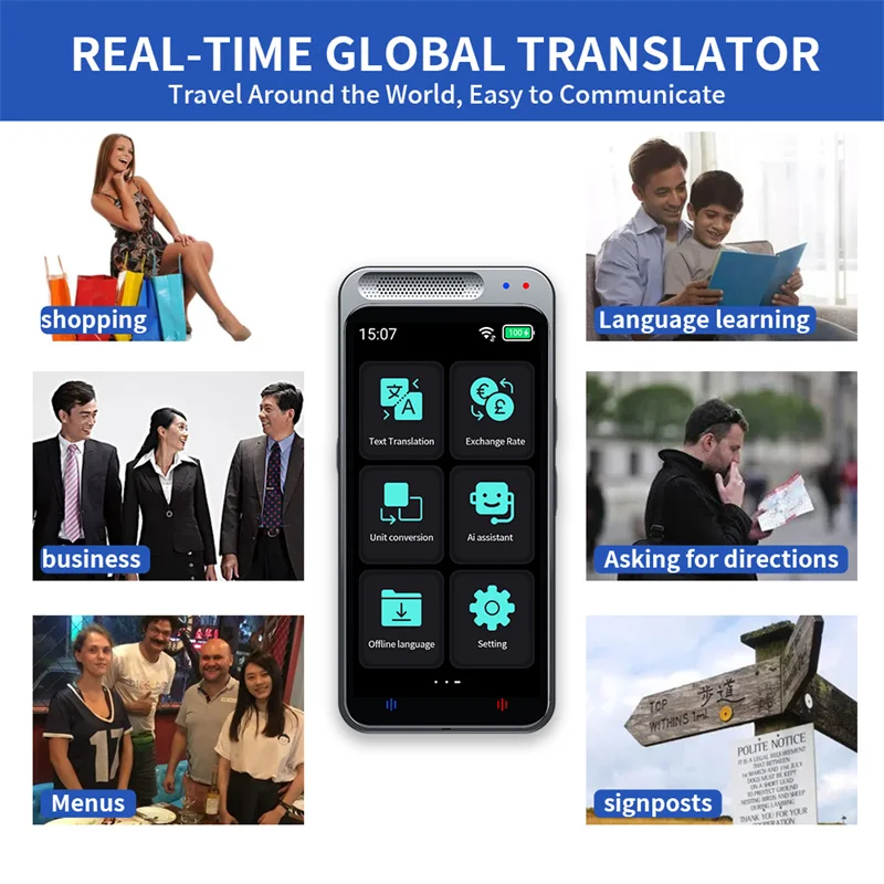 Voice Translator Language Translator Portable Audio Translator Z6 Smart Voice Translation Support 138 Language Offline In Real Time Photo Translate Machine