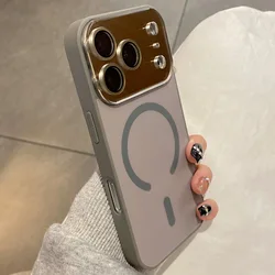 Luxury Magnetic Matte Glass Phone Case with Camera Protection and Large Window Design - iPhone 12 Pro Max (Gray)