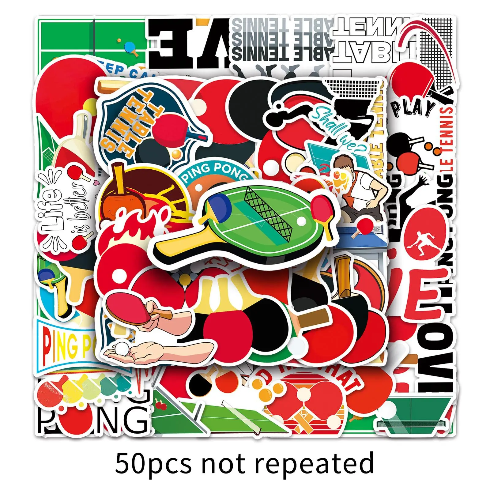 

10/30/50PCS Cartoon Table Tennis Sticker Sports Graffiti iPad Helmet Car DIY Personalized Wall Sticker Toy Decoration Wholesale