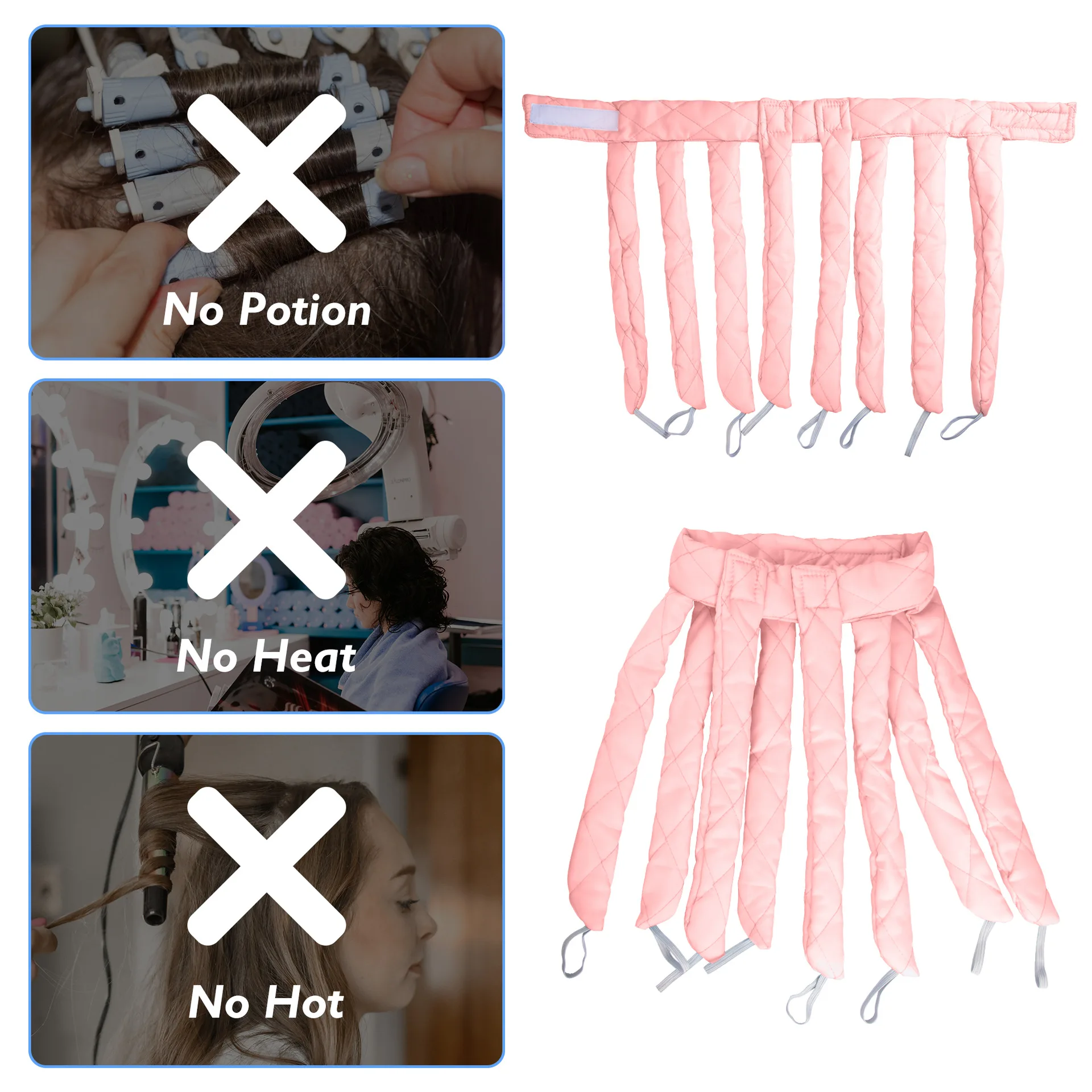 Heatless Curling Rod Headband Octocurl Hair Curler No Heat Soft