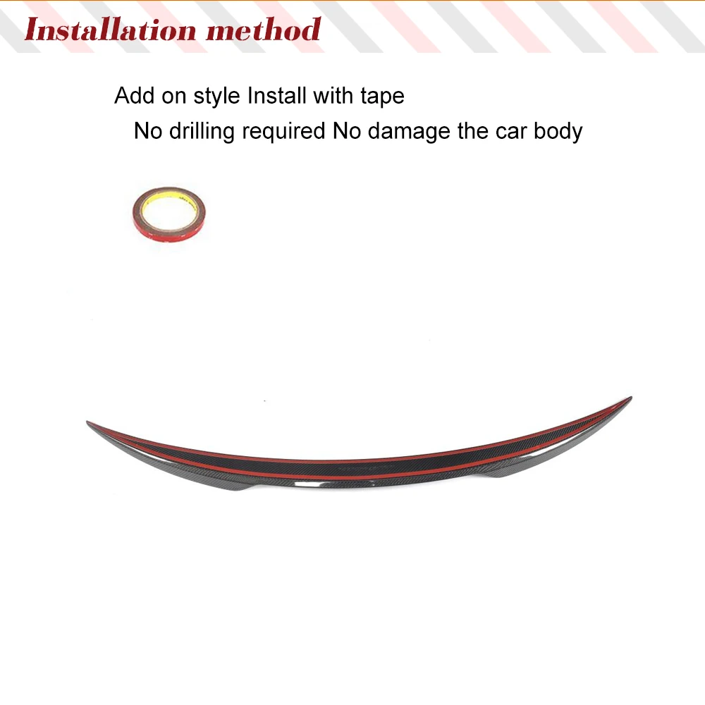 Carbon Fiber/FRP Rear Spoiler Trunk Boot Lip Wing Spoiler for Alfa Romeo Giulia Sedan 2015-Quadrifoglio Verde Car