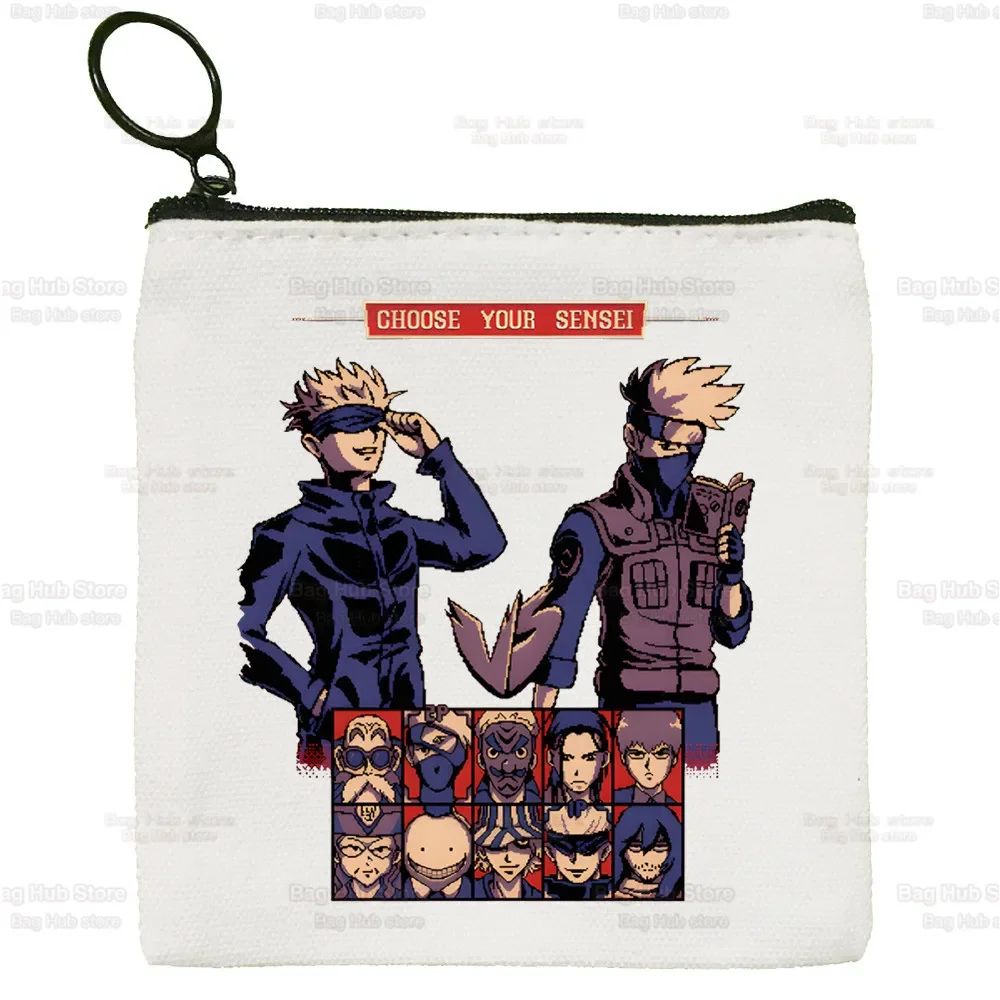 Jujutsu Kaisen Coin Purse Student Case Customization Japanese Anime Manga Gojo Satoru Canvas Coin Purse Clutch Printing Cloth