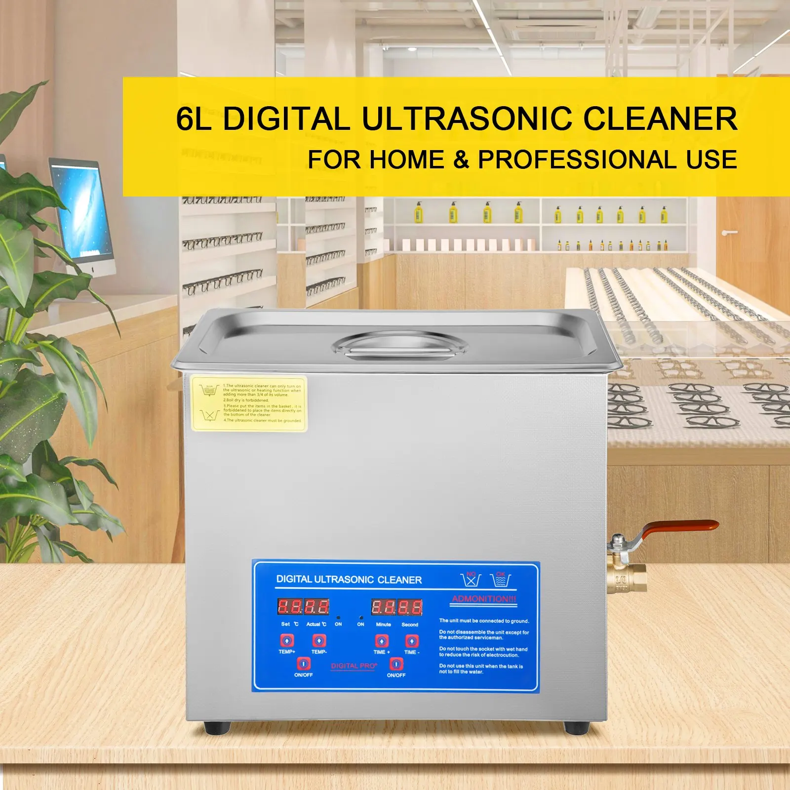 Professional Ultrasonic Cleaner 6L with Digital Timer&Heater - Excellent  Cleaning Machine for Watch Instruments Industrial Parts