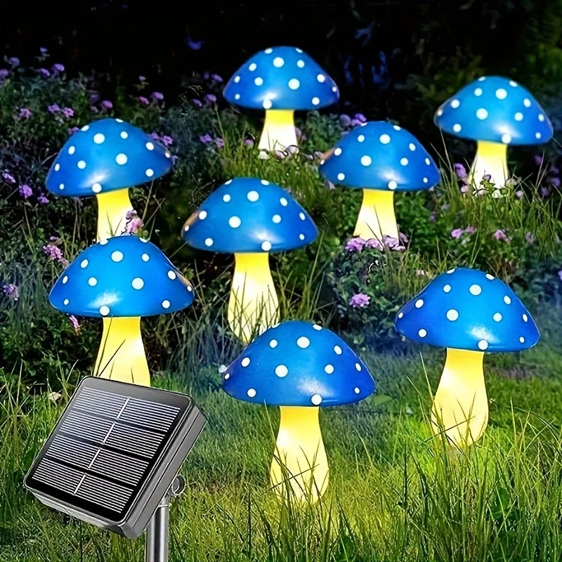 Solar Garden Lights Mushroom Outdoor Garden Decoration Waterproof 8 Modes Christmas Night Lights For Garden Pathway Lawn Landscap Decor