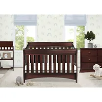 4-in-1 Convertible Baby Crib, Black Cherry Espresso 2