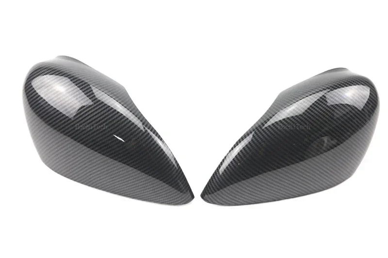 Ersatz-Rückspiegelabdeckung aus Kohlefasermuster oder schwarzem Rückspiegel, seitliche Flügel-Rückspiegelkappe, passend für Ford Fiesta MK7 2008–2019 – Detail 23