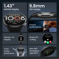 HAYLOU Solar Lite 2 Smartwatch 1.43 ''AMOLED affichage 24h surveillance de la santé plus de 150 Modes sportifs appel vocal montre intelligente 1ATM 2