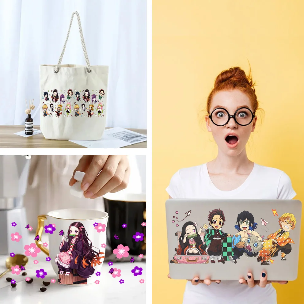 Japanese anime peel waterproof DIY Decals 3D transfers uvdtf crystal stickers 16oz uv dtf cup wraps for Libbey Glasses