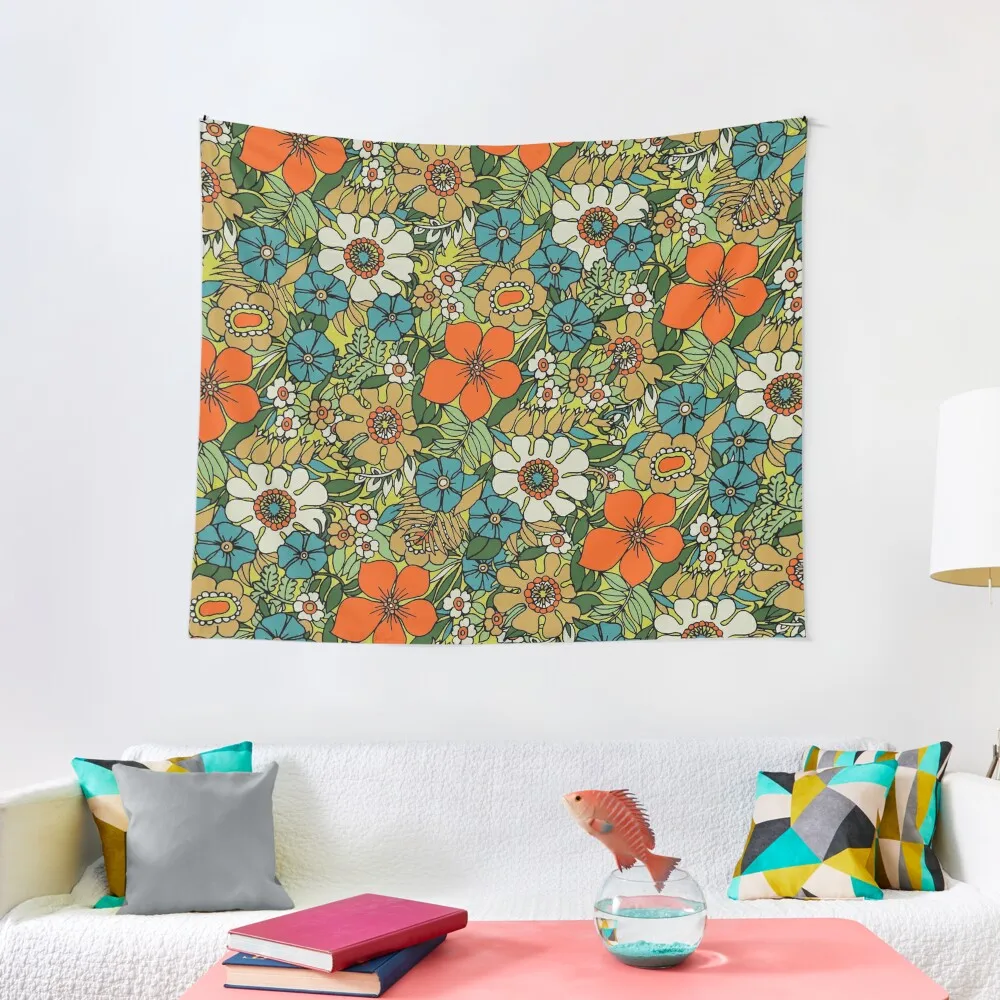 

70s Plate Tapestry aesthetics for room decorations for your bedroom