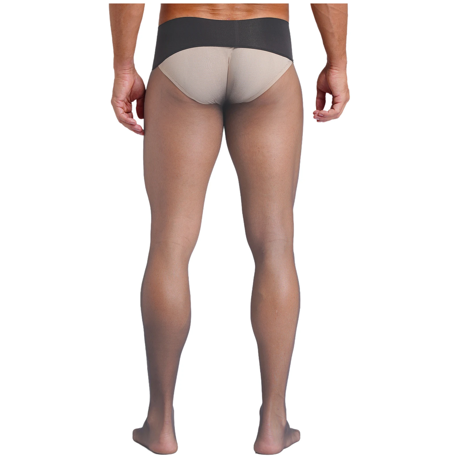 Mens See-through Stockings Ultra-thin Stretchy Pantyhose Stockings High Waist Seamless Leggings for Nightwear Dance Wear