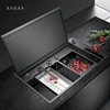 Large Size Nano Flip Cover Hidden Double Sinks Ultrasonic Smart Purifying Kitchen Island Sinks 4mm Thickness Handmade Sinks 3