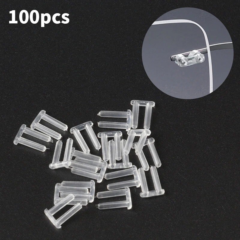 100pcs Rimless Glasses Double rubber plug Lock Bushings eyeglasses