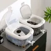 Transparent Turtle Tank with Water Drainage Hole Turtle Aquarium Portable Reptile Kennel Cage Breathable Reptiles Pet Products