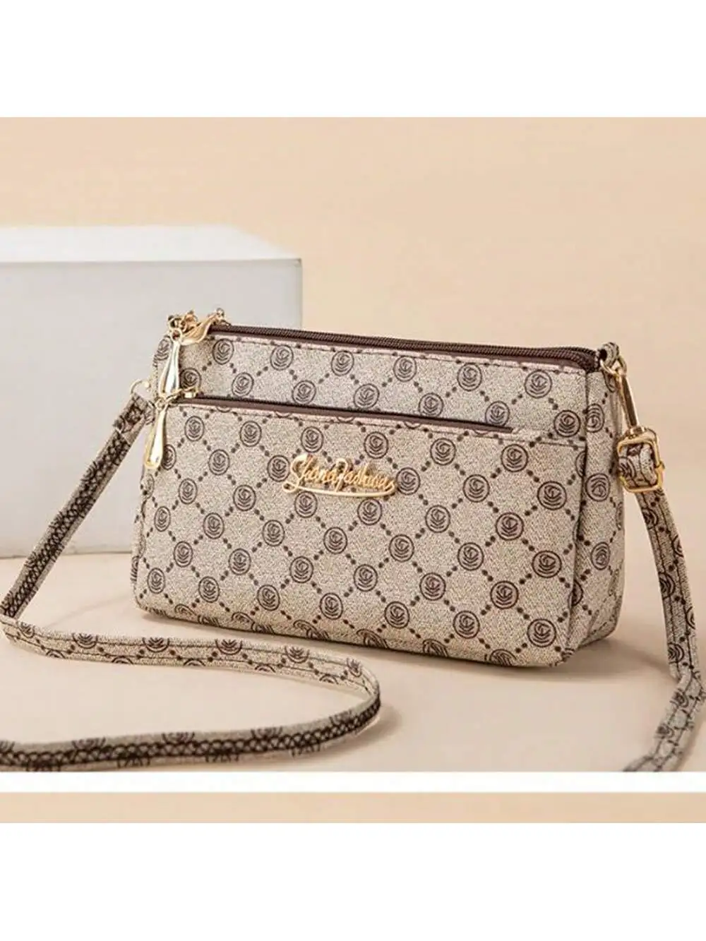 Women's Crossbody Bag Fashion Retro Shoulder Bag Old Pattern Women's Bag