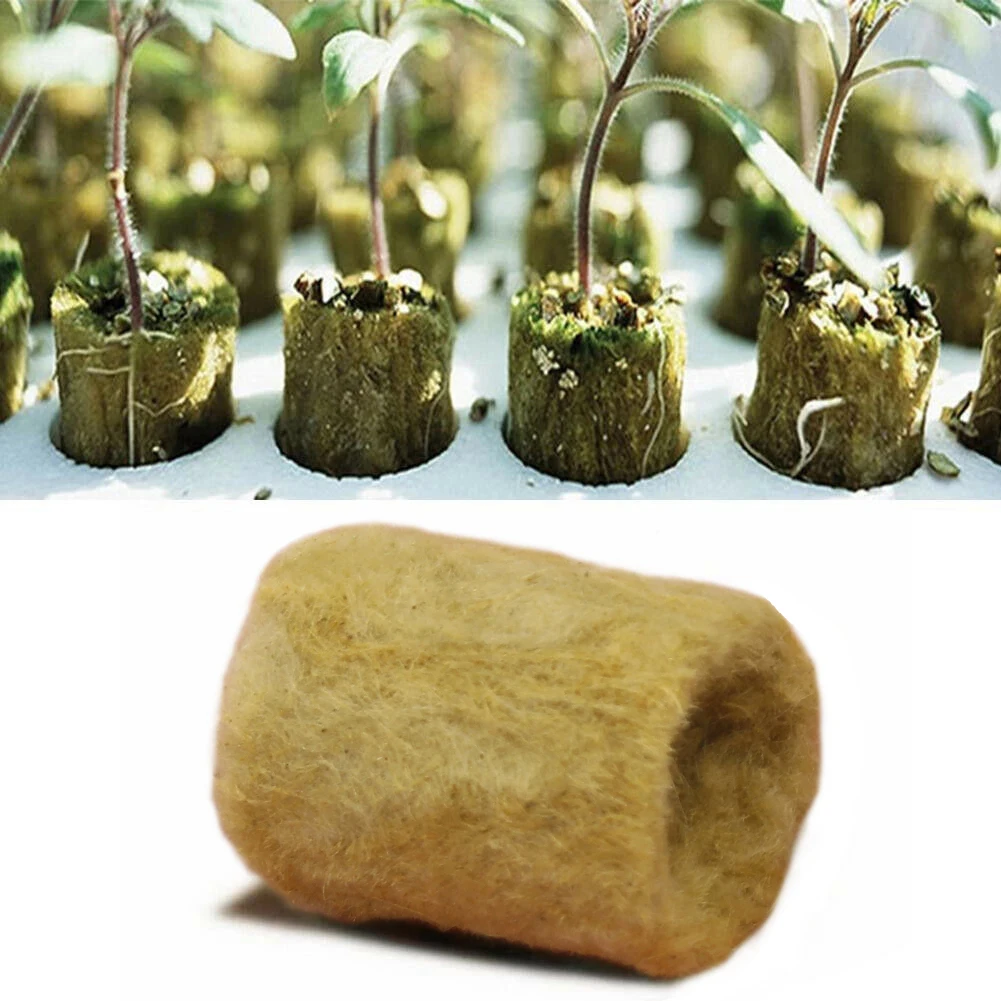 50/100pcs Single Hole Grow Media Plug Starter Cubes Rock Wool Plant Hydroponic Propagation Transplanting Seedling Soil Block