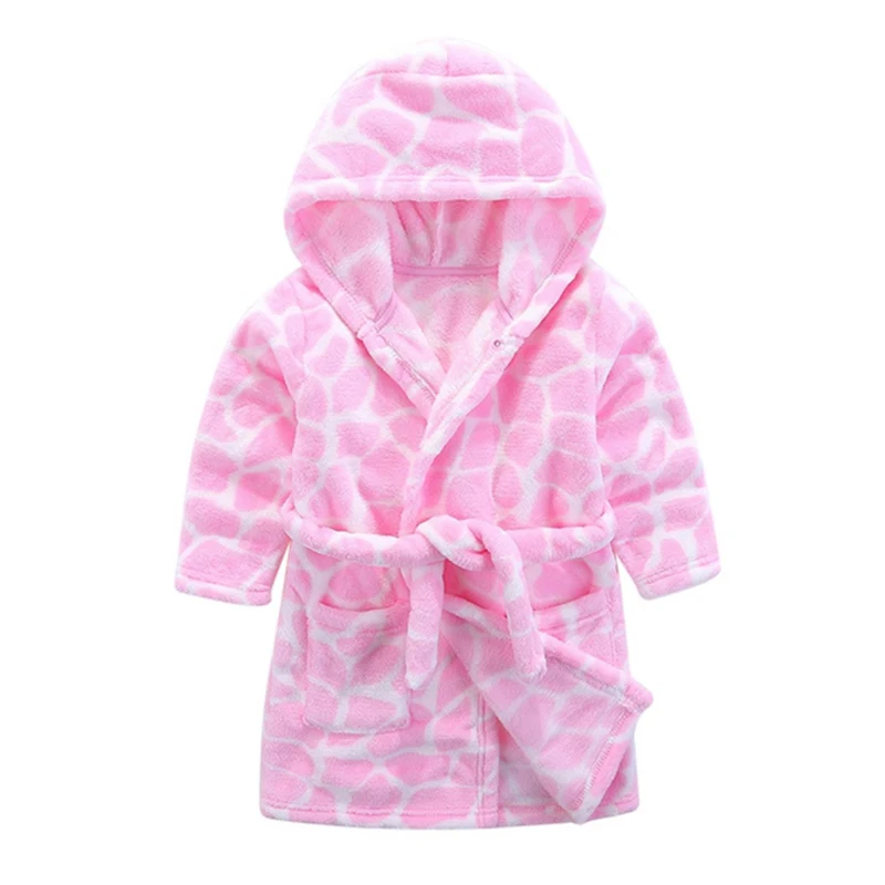 Children's Robes For 2-6 Years Baby Kids Pajamas Boys Girls Cartoon Sleepwear Bathrobes Kids Hooded Baby Robes Flannel Sleepwear kids pajamas set child bathrobe kids robe