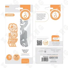 

Poppies Floral Split Strips Die Set for Diy Scrapbooking Crafts Cut Stencils Maker Photo Decoration 2022 New Arrival Metal Dies