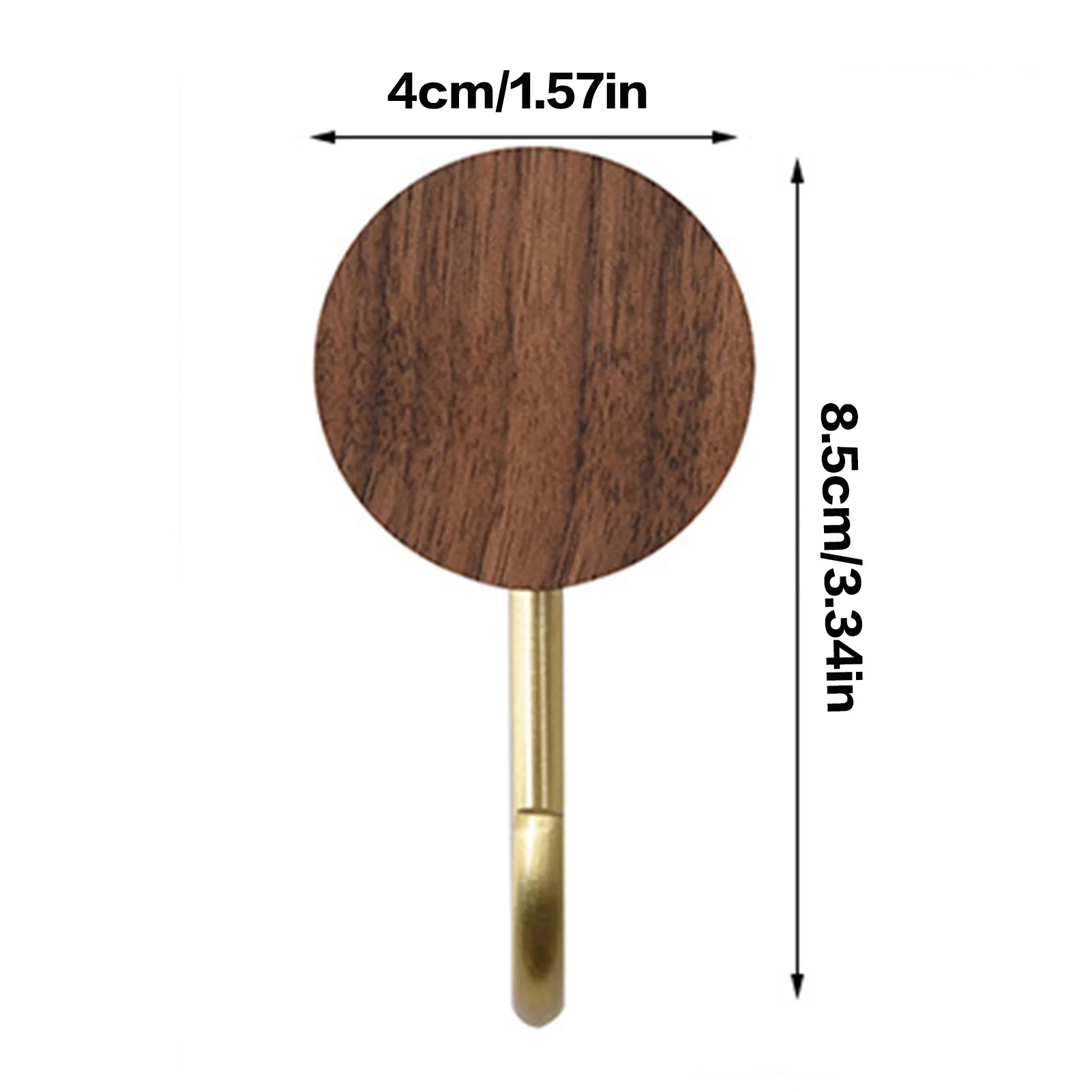 Walnut Wood Brass Hook Screw Wall Hanging Door Keychain Hanger Bathroom Coat Hat Hook Kitchen Accessory Organize Decor