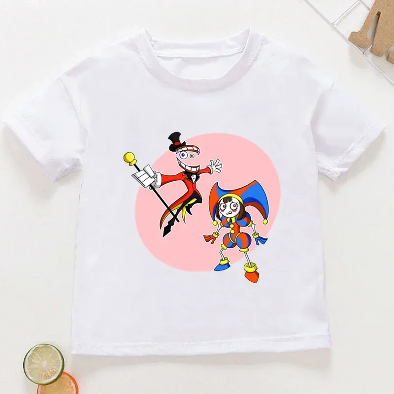 thumbnail image 1 of Camiseta de algodón con estampado de circo digital increíble para niños, camisetas de verano para niñas, ropa para bebés, camiseta de manga corta con dibujos animados para niños, 1 of 5