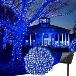 LED Solar String Lights - Outdoor Holiday & Event Decoration Lights - 22M 200LEDs (Blue Light)