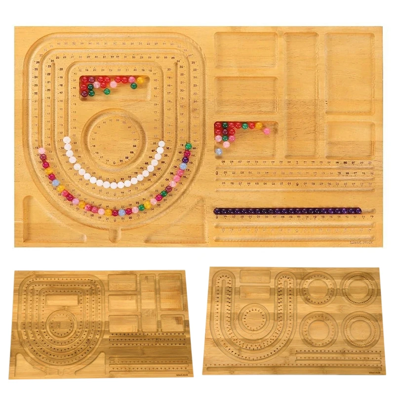 Planche à Perles En Bambou – 38x29 Cm, Pour Création De Bijoux, Bracelets Et Colliers