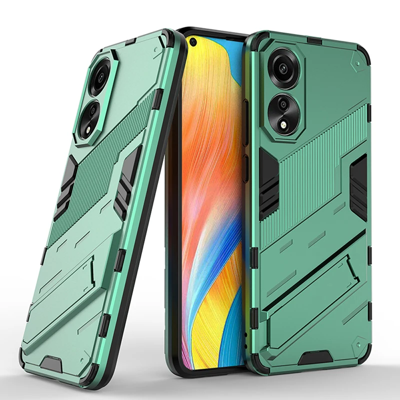 

For OPPO A78 Case Punk Stlye Full Protection Armor Cover with Kickstand Built in Stand Bracket For OPPO A78