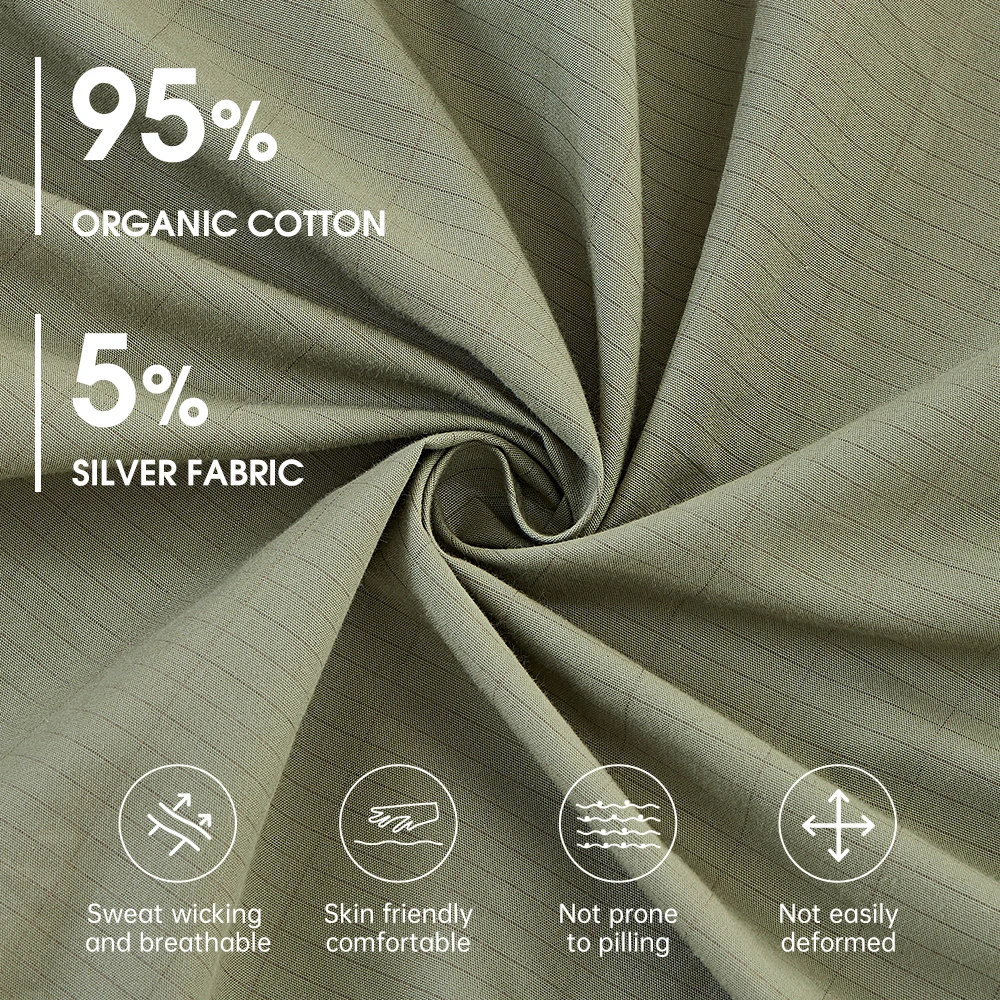 Hypoallergenic Grounding Bed Sheet - Full Size, Organic Cotton, Conductive Fabric for Deep Sleep 2