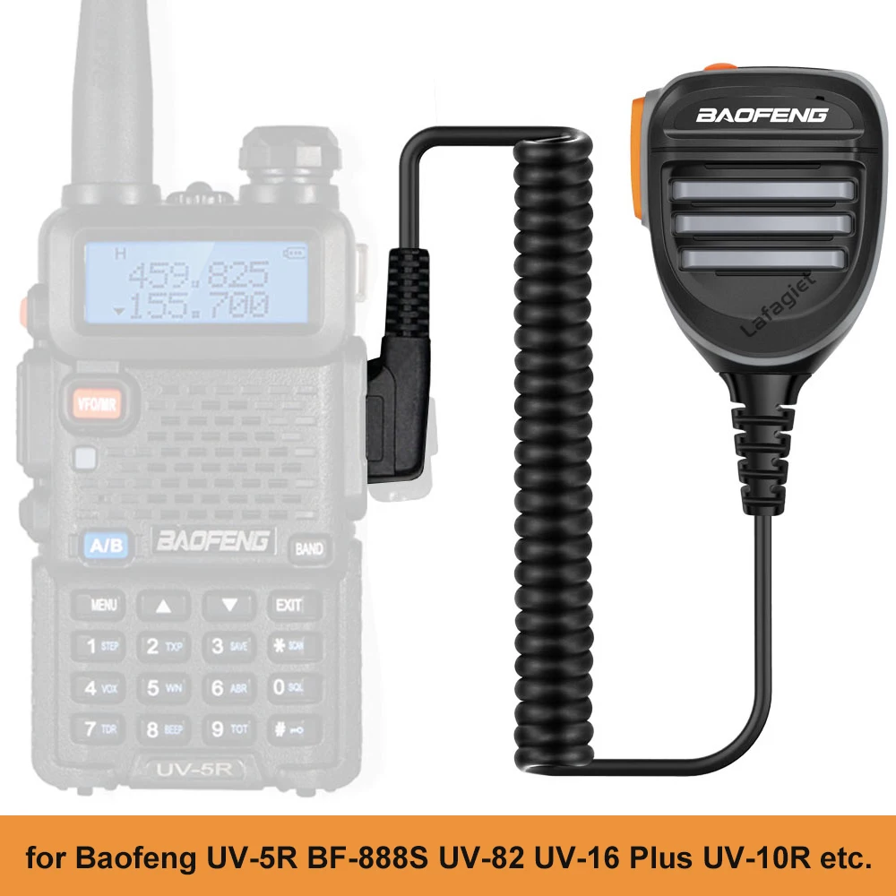 

Waterproof Speaker Microphone for Baofeng UV-5R BF-888S UV-82 UV-16 Plus UV-13 Pro AR-51 Talkie Walkie Handheld Microphone Mic