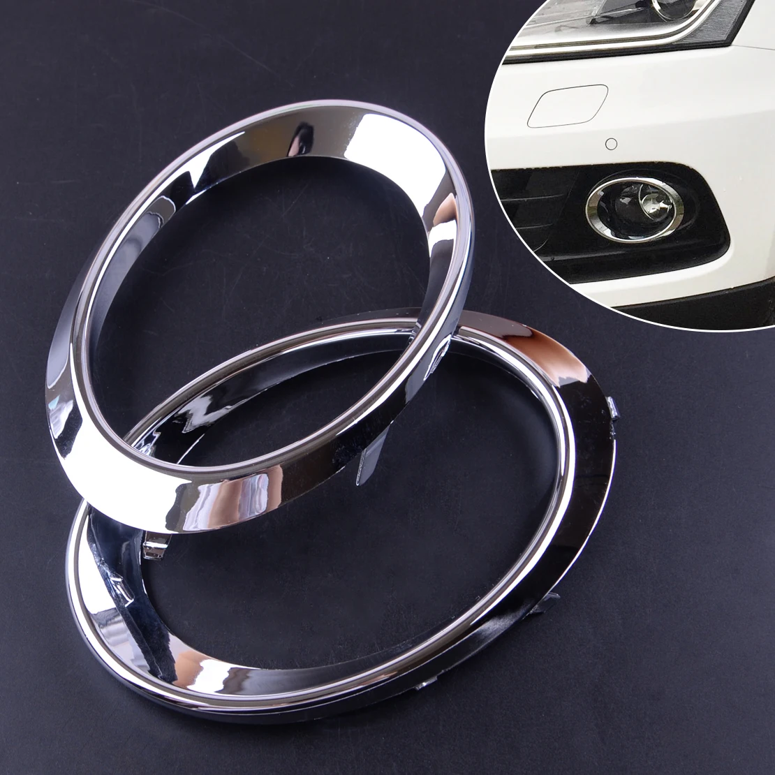 Fog Lamp Frame Cover Headlight Lamp Cover 2Pcs Chrome Front Fog Light Lamp Cover Trim Car Styling Fit for Audi Q5 2010 2011 2012