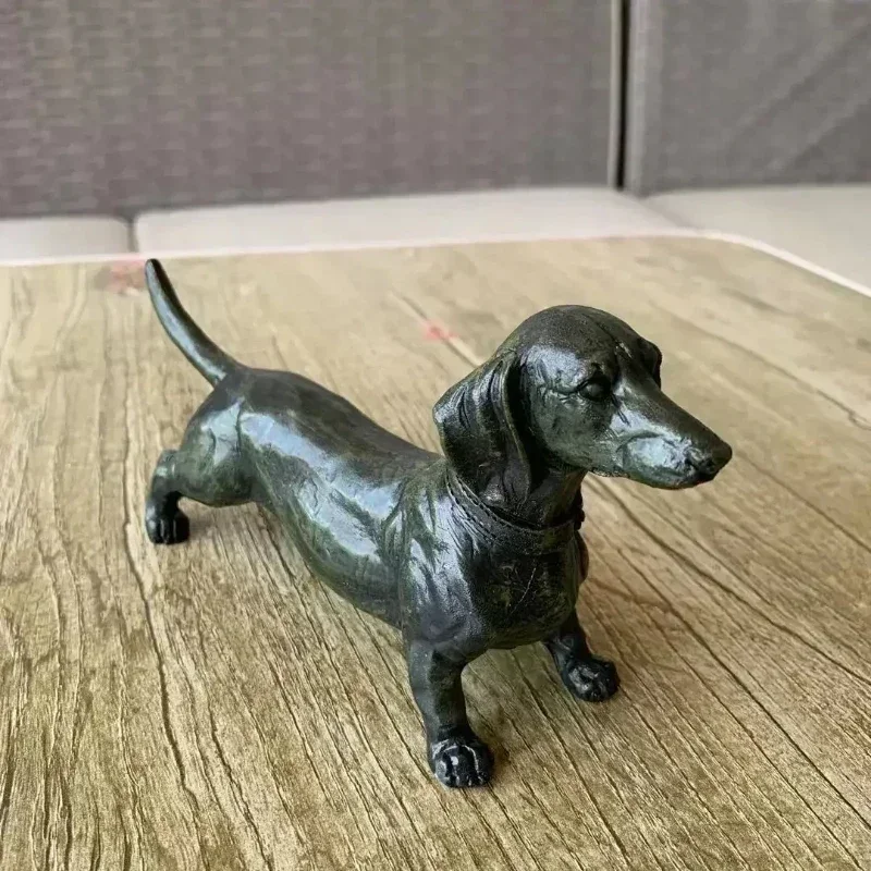Creative Craft Decoration Garden Sculpture Figures Dog Resin Dachshund Animal Pet Toys Figurine Black Ornament Animals Statue
