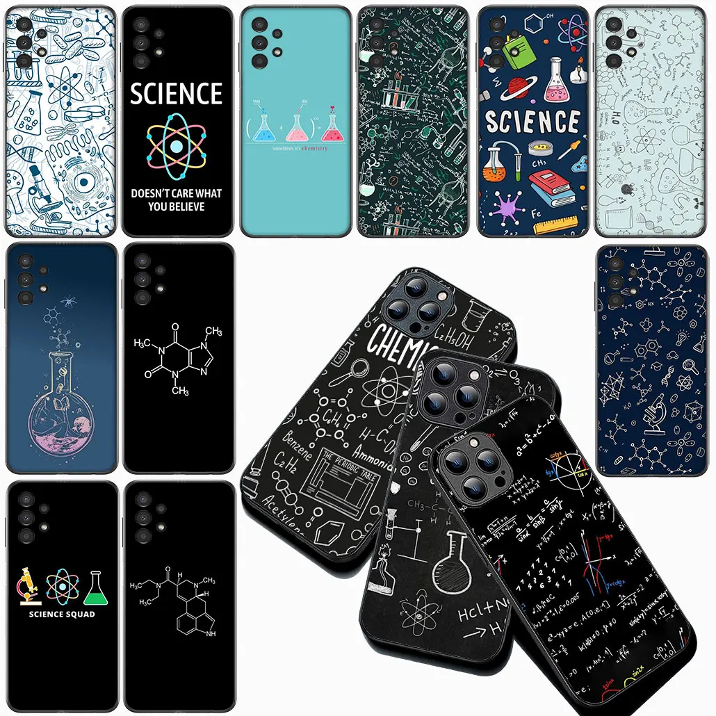 Science-Themed Silicone Phone Cover with Chemistry Design
