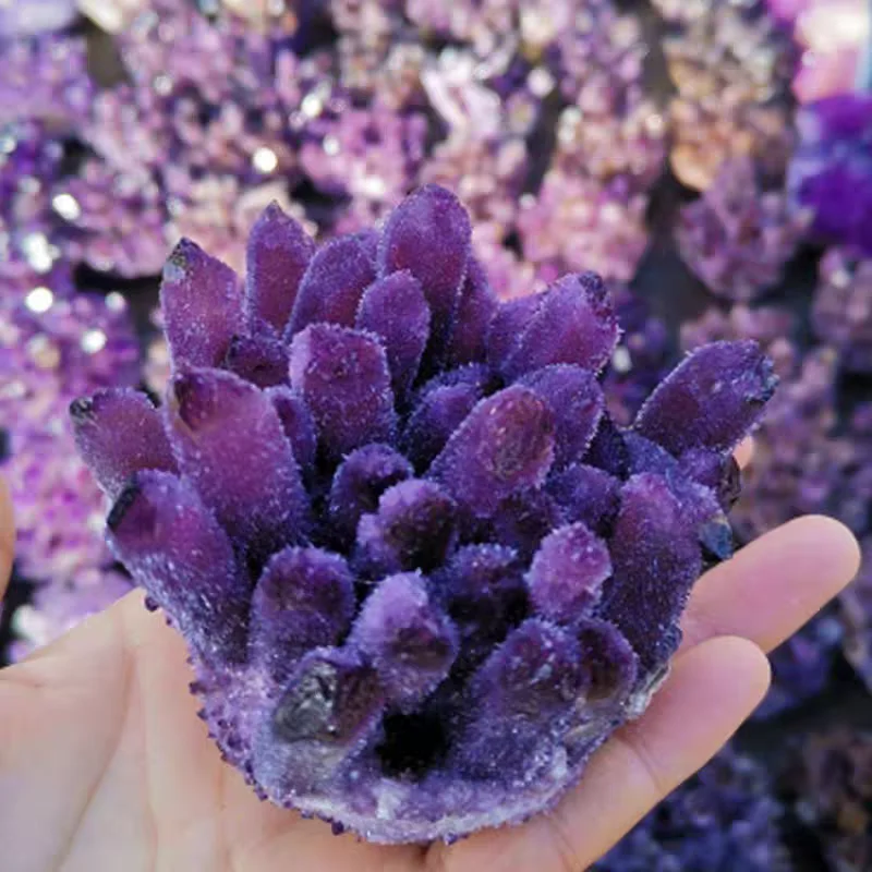 Natural amethyst cluster stone ornaments, demagnetization furniture office exquisite jewelry
