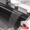 Stainless Steel Kitchen Sink With Waterfall Dishwasher Sinks Embossed Large Single Slot Household Undermount Basin 3