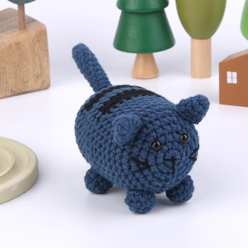 Crochet Cat Kit for Beginners With Video Tutorial Cotton Knitting Yarn Thread Needles Hooks Knit Tool Set DIY Craft