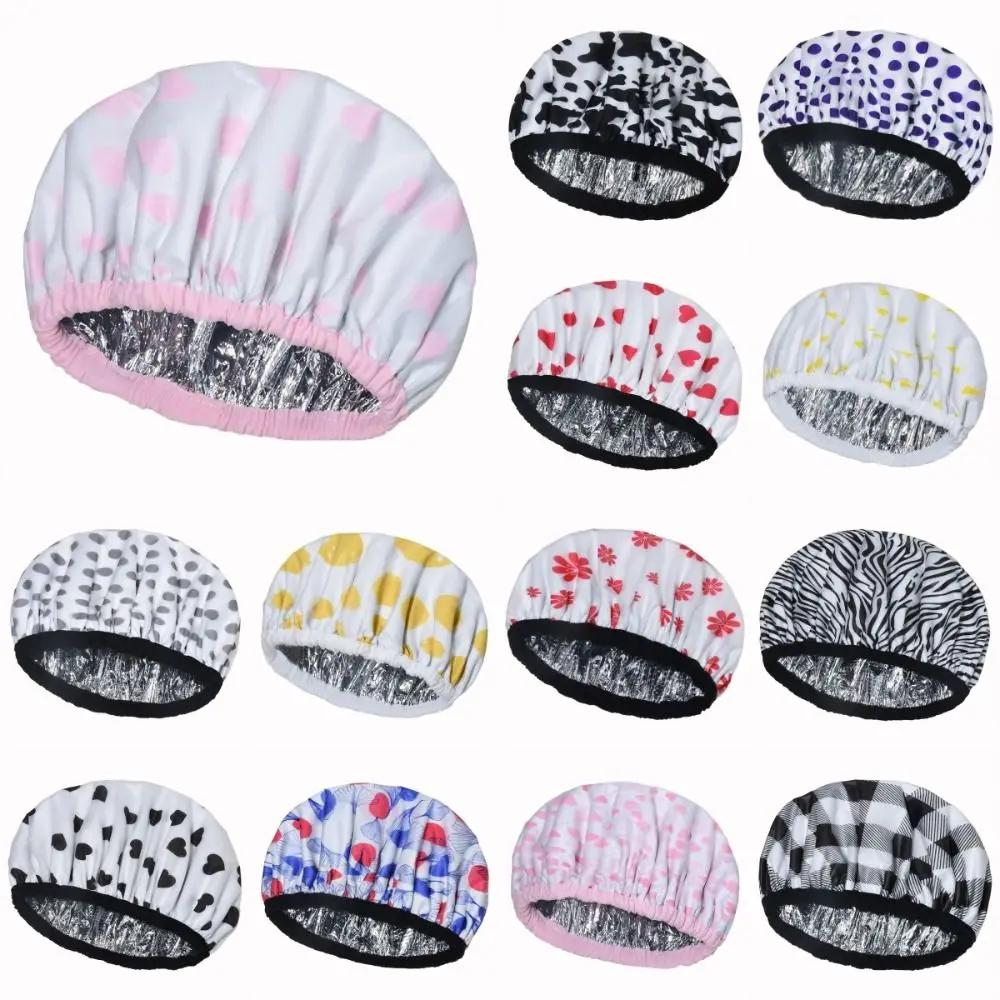 Thickened Self-heating Tin Foil Hat Shower Cap Thermostatic Steam Hair Mask Cap Bathing Cap Spontaneous Heating