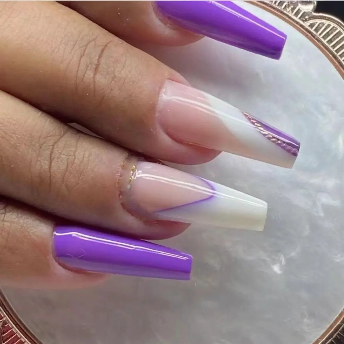 24 Pcs Multicolor Wings Pattern Design Long Coffin False Nails Wearable  Ballerina Fake Nails Full Cover Nail Tips Press On Nails - AliExpress