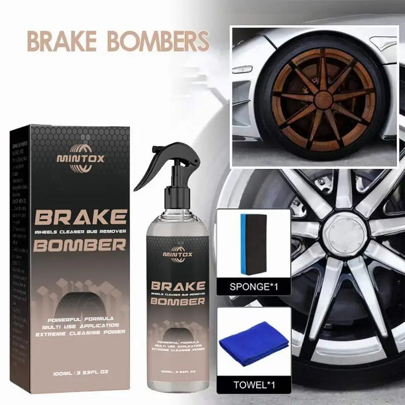 

Brake Parts Cleaner Spray 100ml Efficient Brake Cleaner Sprayer With Sponge And Wipe Quick Brake Parts Cleaner Effective Remover