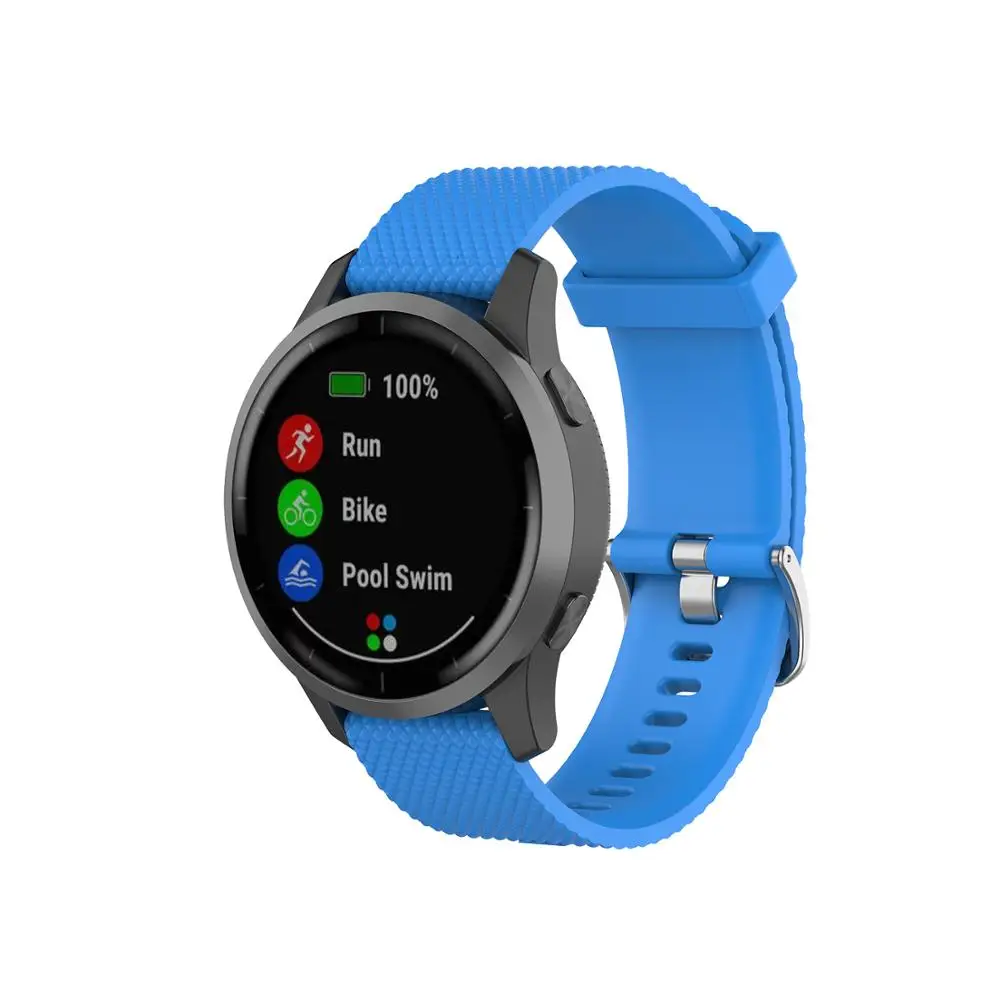 Cinturino Silicio 20mm Per Garmin Venu 2 Plus / Venu Sq / Vivomove Sport | Traspirante E Impermeabile Con Sgancio Rapido - Nero/Grigio