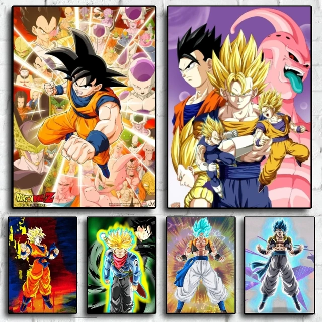 Dragon Ball Z Goku Adesivos de Parede Crianças Papel De Parede Dos Desenhos  Animados Anime Pintura